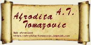 Afrodita Tomazović vizit kartica